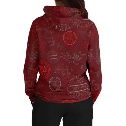 Athletic Hooded Sweatshirts With Mystic Dragon Print