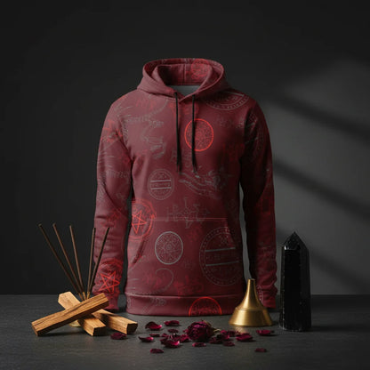 Athletic Hooded Sweatshirts With Mystic Dragon Print