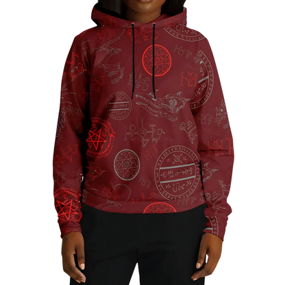 Athletic Hooded Sweatshirts With Mystic Dragon Print