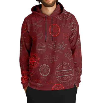Athletic Hooded Sweatshirts With Mystic Dragon Print