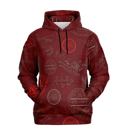 Athletic Hooded Sweatshirts With Mystic Dragon Print - XS