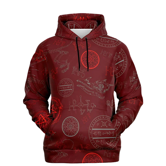Athletic Hooded Sweatshirts With Mystic Dragon Print - XS