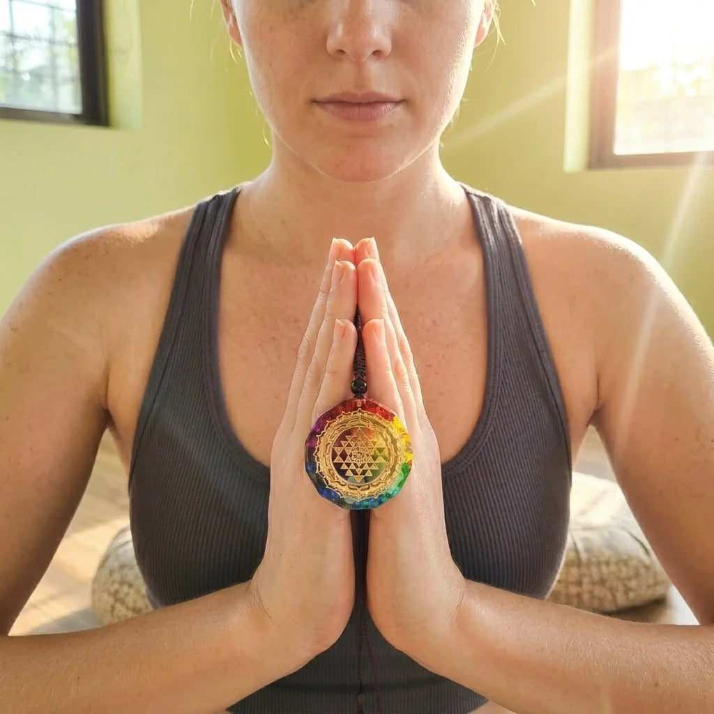 Aum Necklace With Natural Crystal Star Pendant