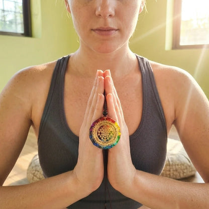 Aum Necklace With Natural Crystal Star Pendant