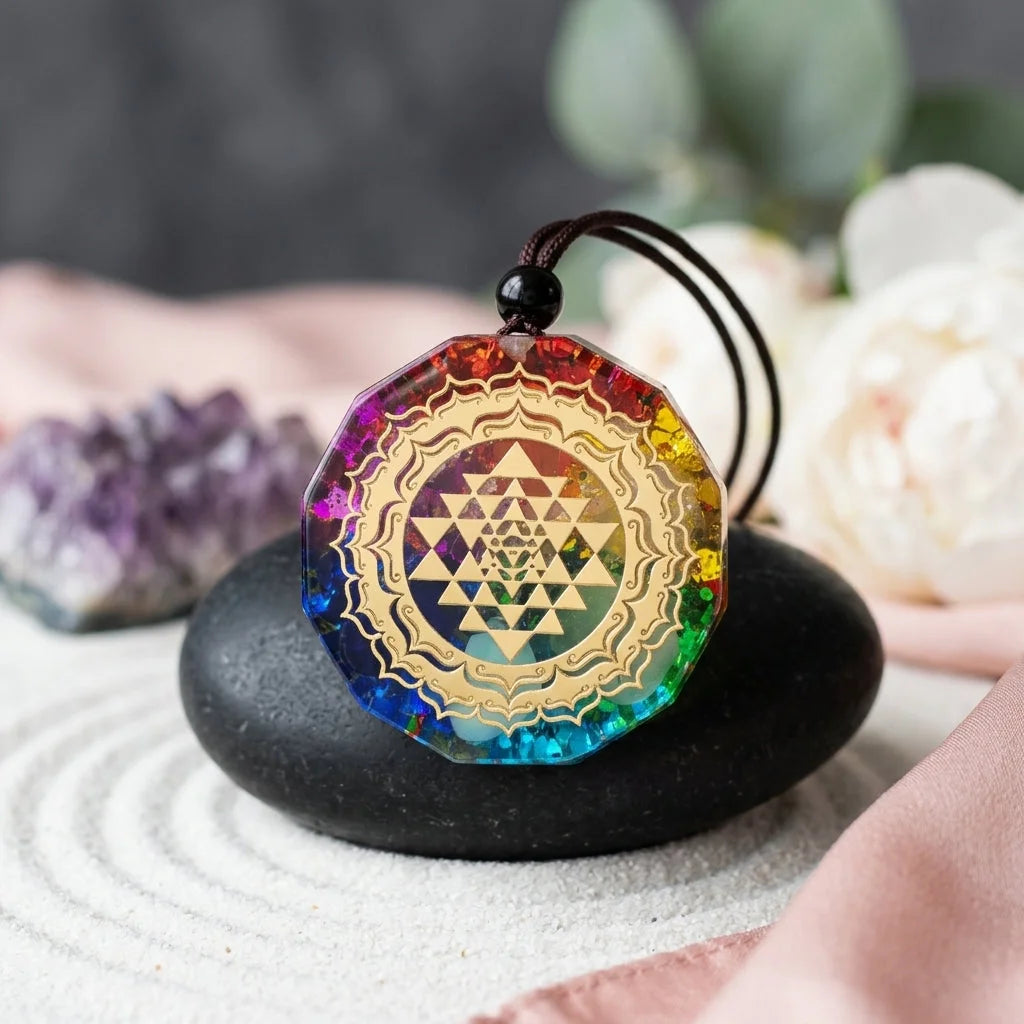 Aum Necklace With Natural Crystal Star Pendant