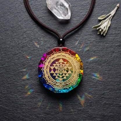 Aum Necklace With Natural Crystal Star Pendant
