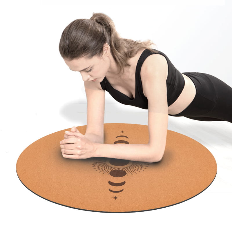 SUN & MOON CORK ROUND YOGA MAT FOR HOLISTIC WELLNESS