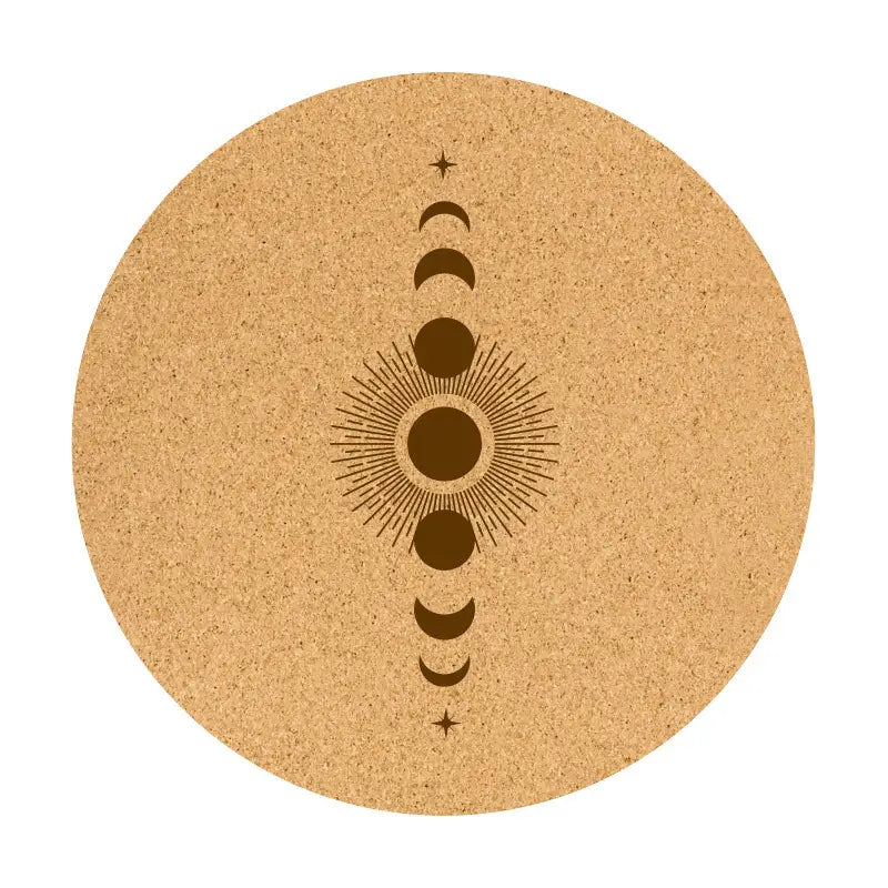 SUN & MOON CORK ROUND YOGA MAT FOR HOLISTIC WELLNESS