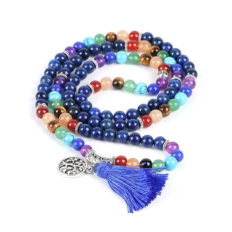 SEVEN CHAKRA PRAYER STONE BEAD BRACELET FOR SPIRITUAL HEALING