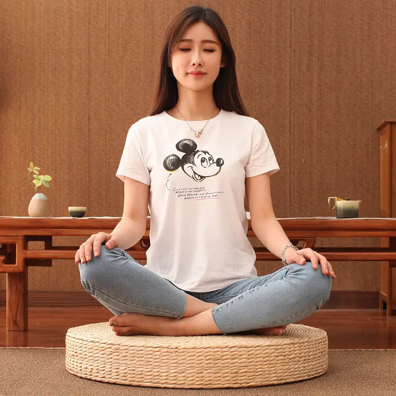 NATURAL PAPYRUS ROUND MEDITATION SEAT