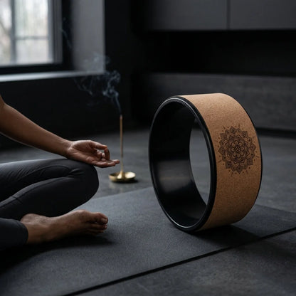 Back Pain Roller Wheel With Cork & Mandala Design