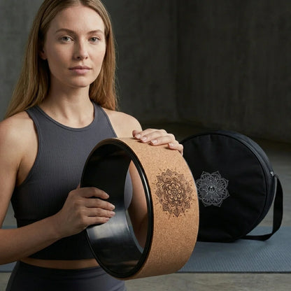 Back Pain Roller Wheel With Cork & Mandala Design