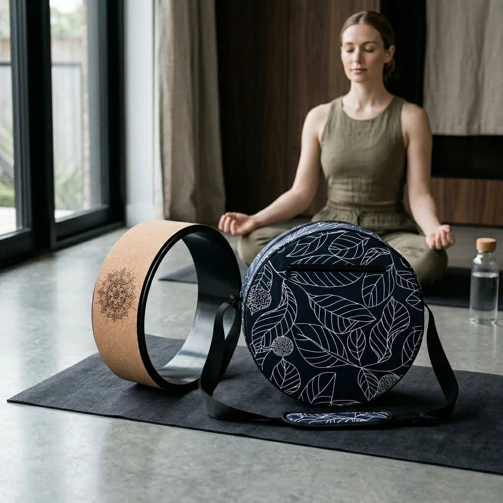 Back Pain Roller Wheel With Cork & Mandala Design