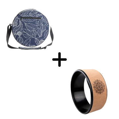 Back Pain Roller Wheel With Cork & Mandala Design - Yoga Wheel with 33CM bag