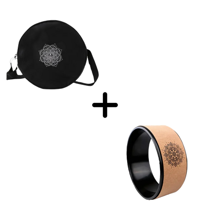 Back Pain Roller Wheel With Cork & Mandala Design - Yoga Wheel with 36CM bag
