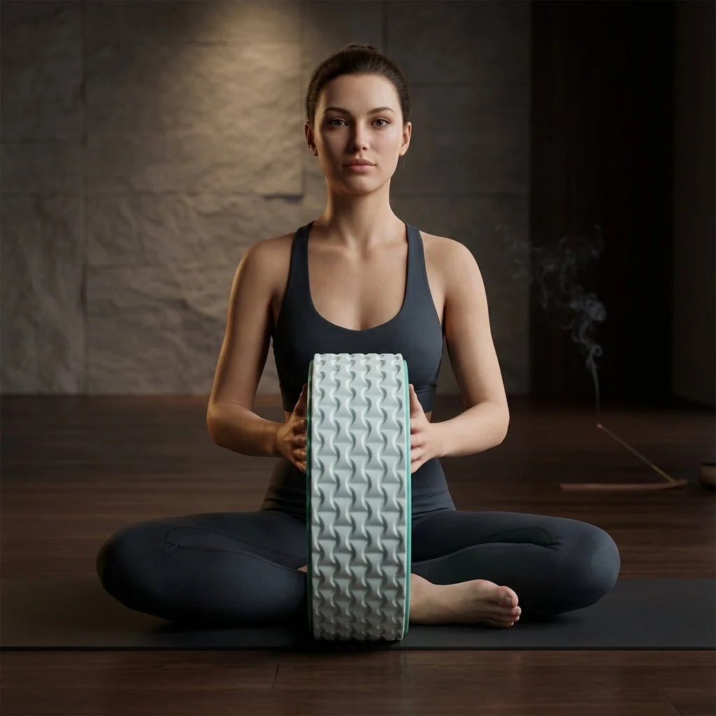 Back Stretcher Wheel With 3D Massage Texture - Green