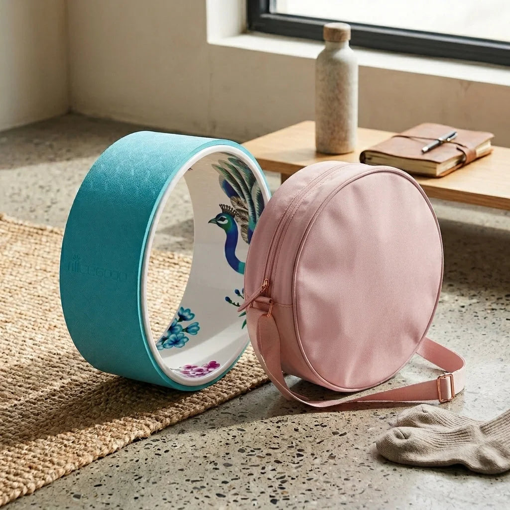Back Stretching Wheel For Posture & Flexibility Support - Printed blue
