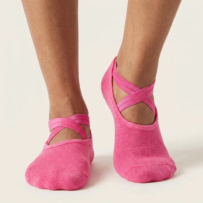 Barre Workout Socks With Non Slip Towel Cushion Base