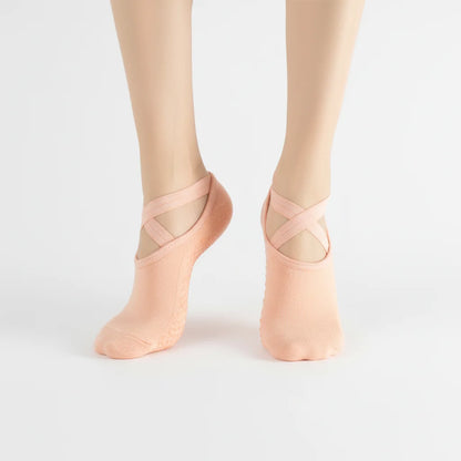 Barre Workout Socks With Non Slip Towel Cushion Base