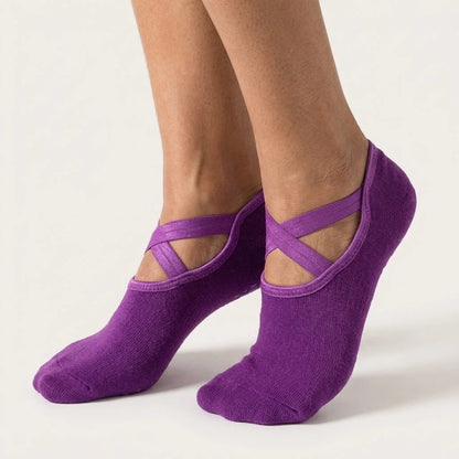 Barre Workout Socks With Non Slip Towel Cushion Base