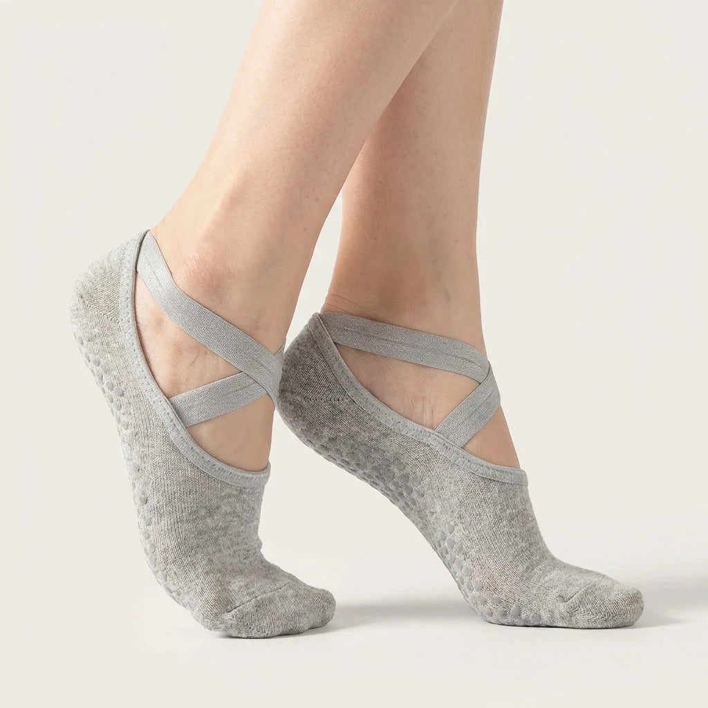 Barre Workout Socks With Non Slip Towel Cushion Base