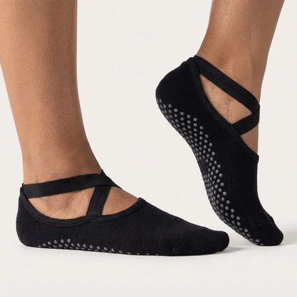 Barre Workout Socks With Non Slip Towel Cushion Base