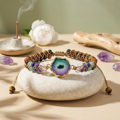 Bead Bracelets With String For Everyday Balance - Lapis G424