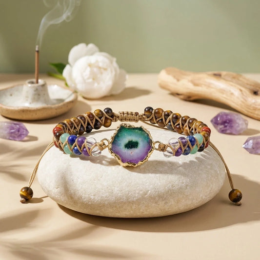 Bead Bracelets With String For Everyday Balance - Lapis G424