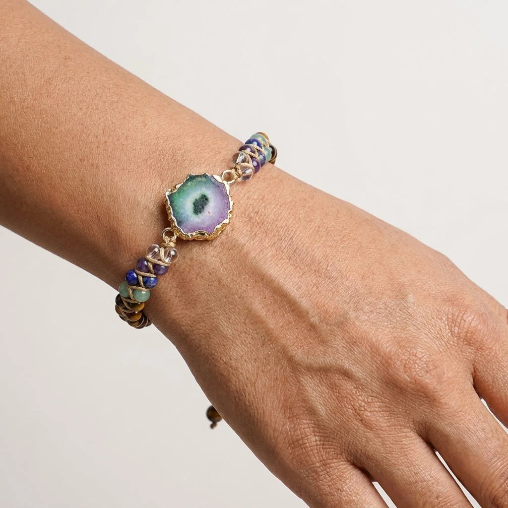 Bead Bracelets With String For Everyday Balance - Lapis G424