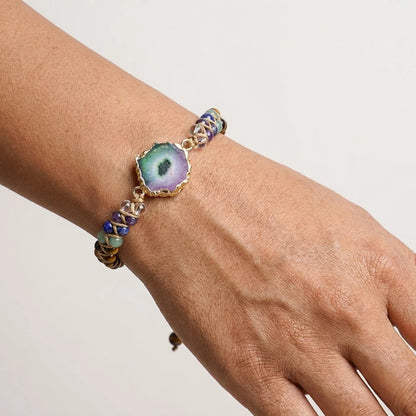 Bead Bracelets With String For Everyday Balance - Lapis G424