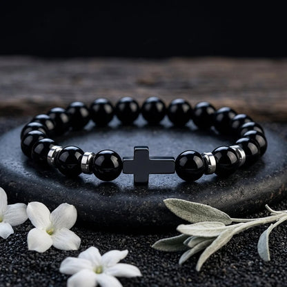 Beaded Cross Bracelet For Everyday Balance