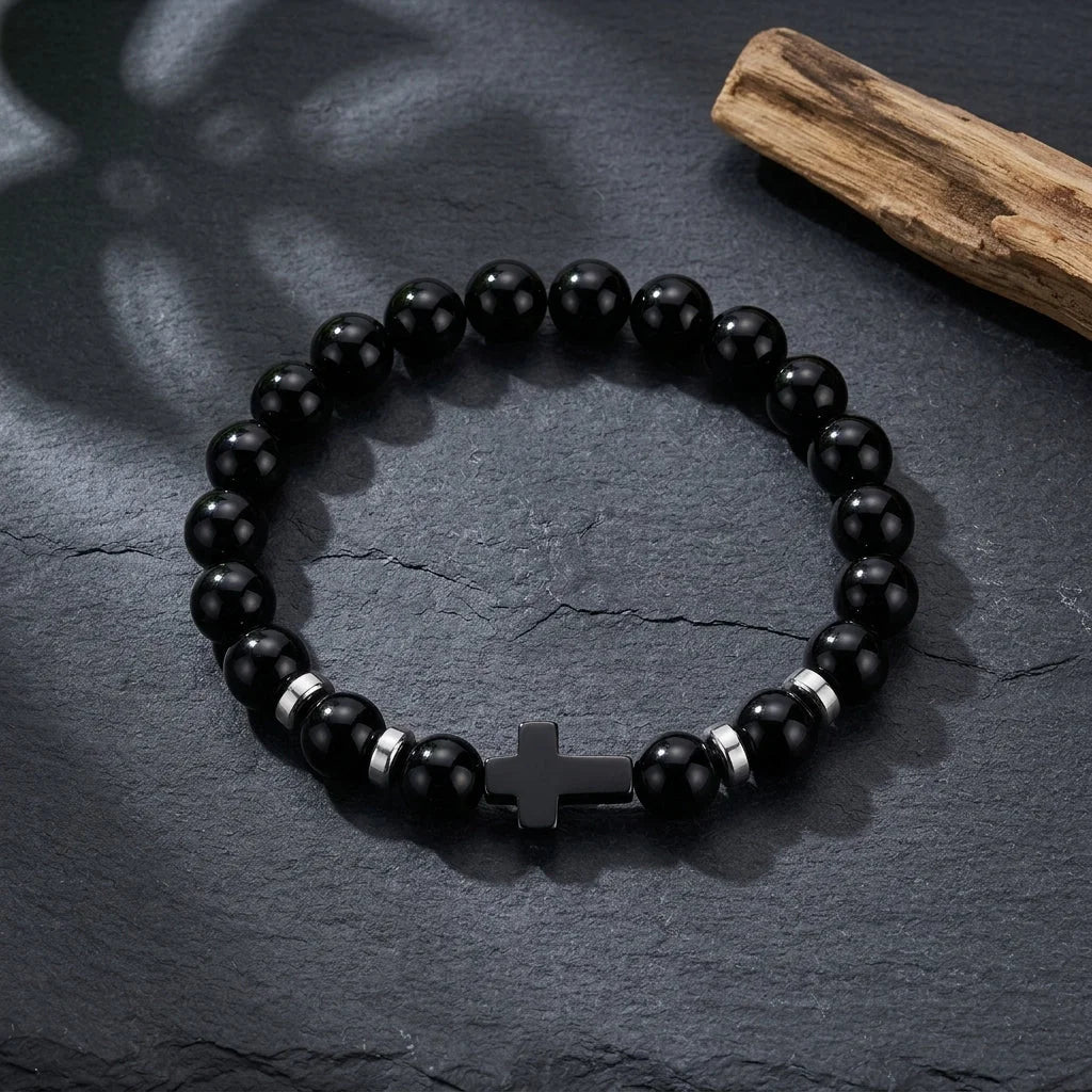 Beaded Cross Bracelet For Everyday Balance