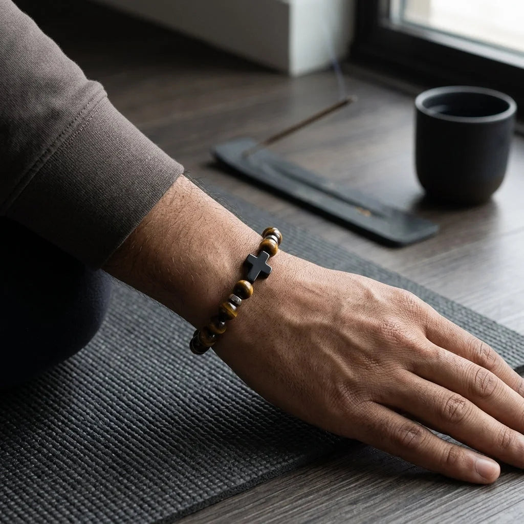 Beaded Cross Bracelet For Everyday Balance