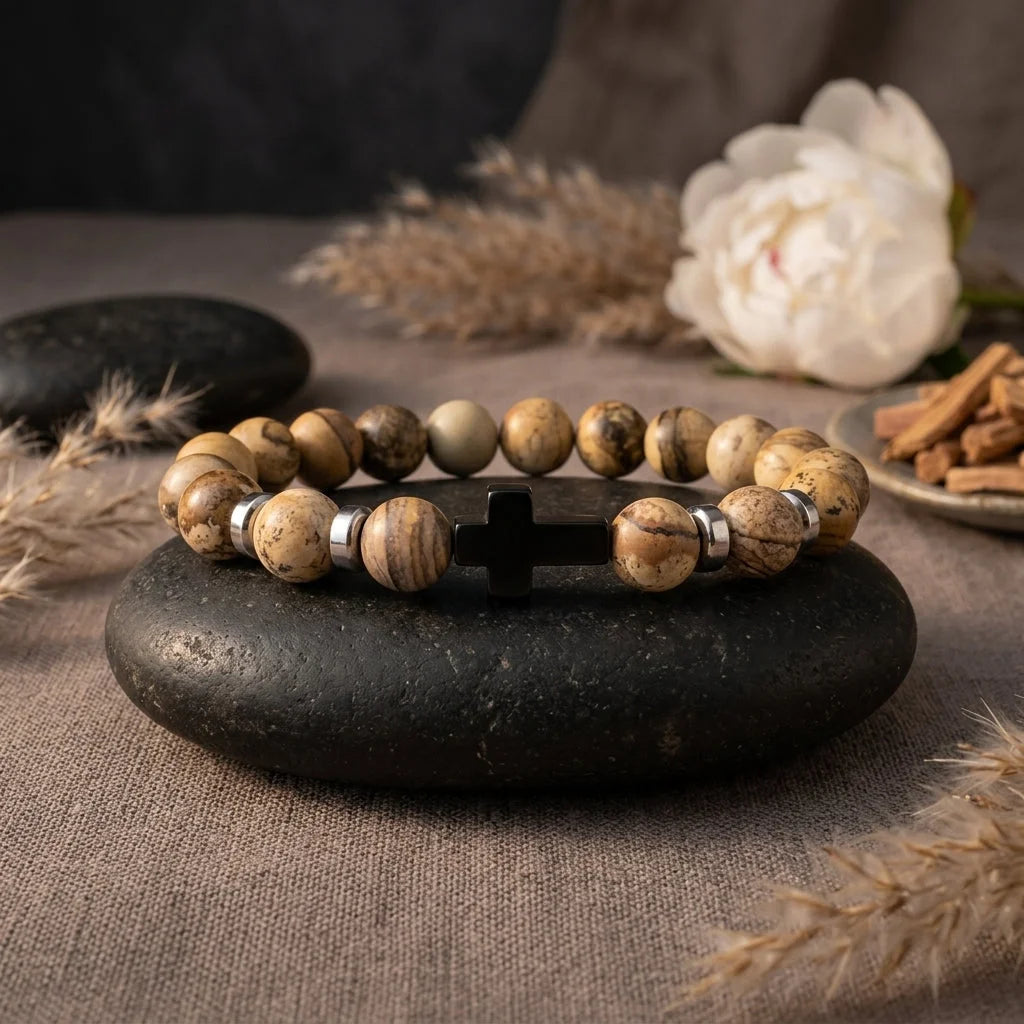 Beaded Cross Bracelet For Everyday Balance