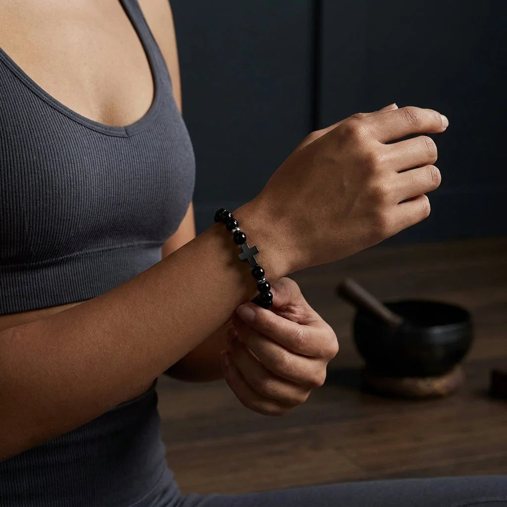 Beaded Cross Bracelet For Everyday Balance