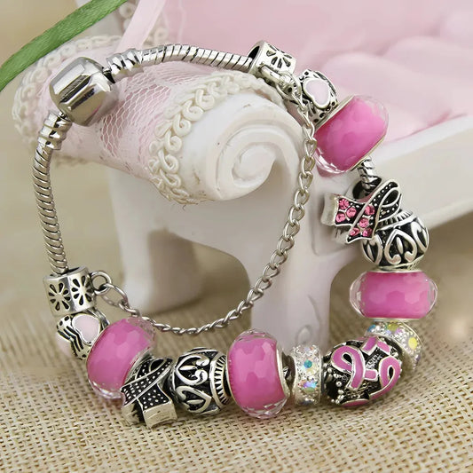 Beaded Resin Wire Wrap Bracelet With Copper Chain