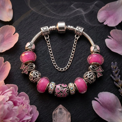 Beaded Resin Wire Wrap Bracelet With Copper Chain