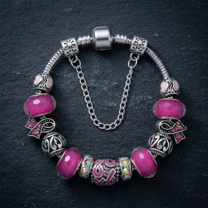Beaded Resin Wire Wrap Bracelet With Copper Chain