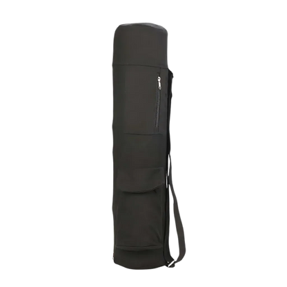 Black Canvas Yoga Bag For Mat With Pockets - Black