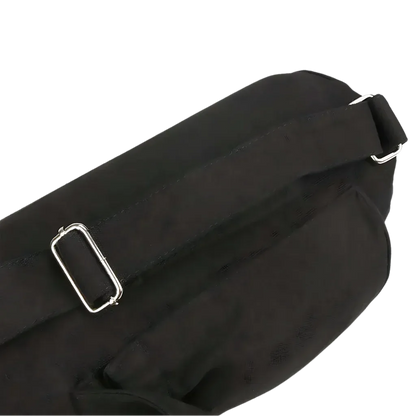 Black Canvas Yoga Bag For Mat With Pockets - Black