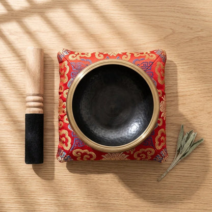 Black Gold Buddha Singing Bowl For Meditation Bliss - Black