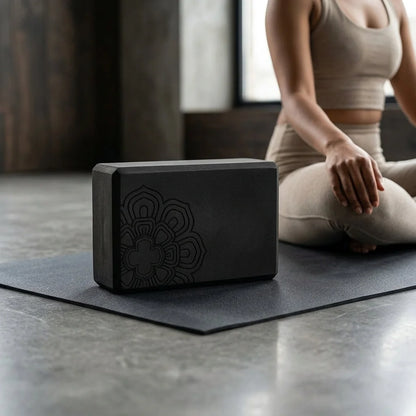 Black Yoga Blocks For Balance And Flexibility Support