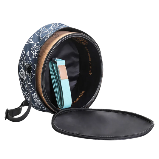 Blue Leaf Yoga Wheel Carrying Case With Canvas Body - Blue