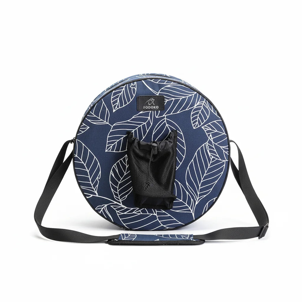 Blue Leaf Yoga Wheel Carrying Case With Canvas Body - Blue