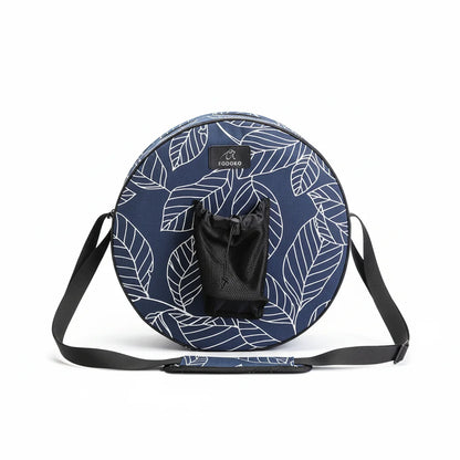 Blue Leaf Yoga Wheel Carrying Case With Canvas Body - Blue