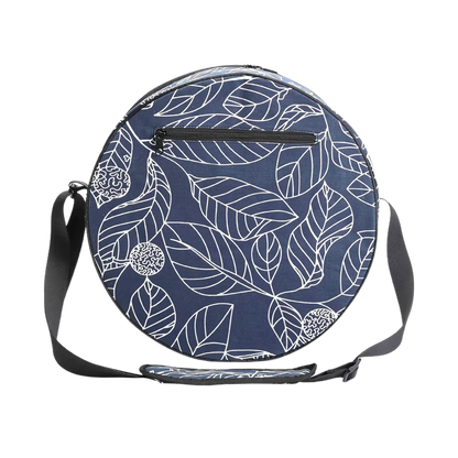 Blue Leaf Yoga Wheel Carrying Case With Canvas Body - Blue