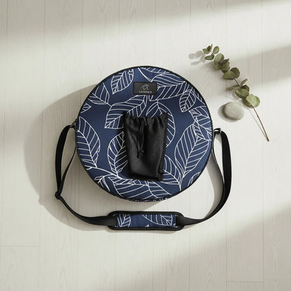 Blue Leaf Yoga Wheel Carrying Case With Canvas Body - Blue