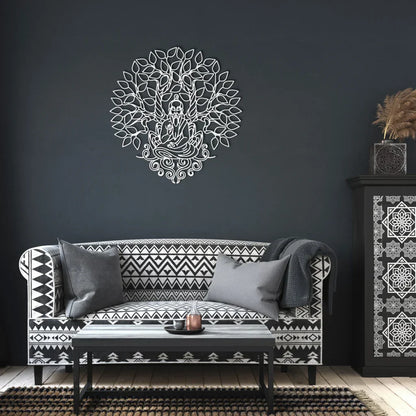 Bodhi Tree Metal Wall Art Decor For Sacred Spaces - White / 12