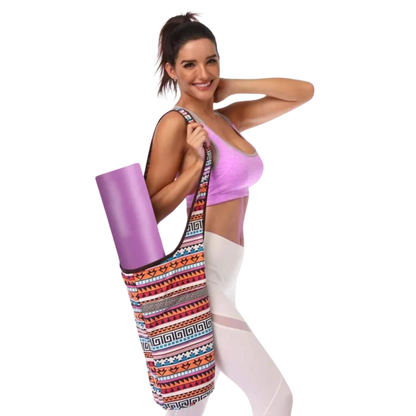 Boho Canvas Tote Yoga Bag With Front Pocket