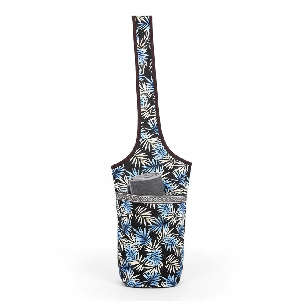 Boho Canvas Tote Yoga Bag With Front Pocket
